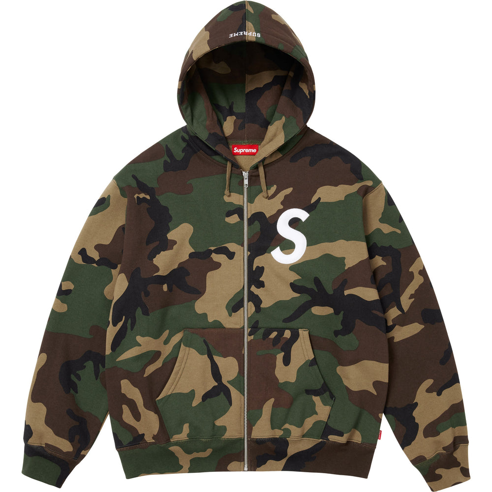 S Logo Zip Up Hooded Sweatshirt