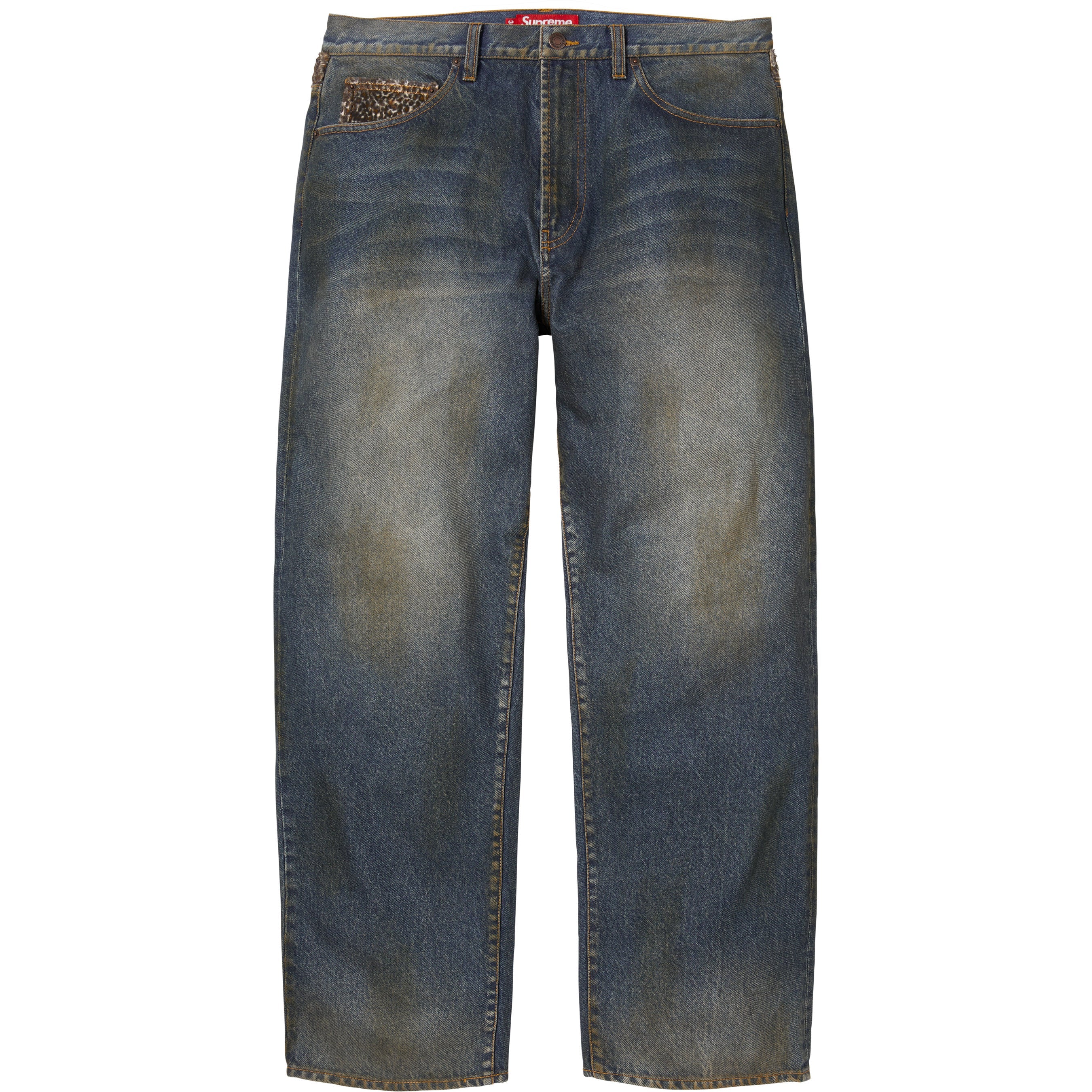 Leopard Faux Fur Loose Fit Jean