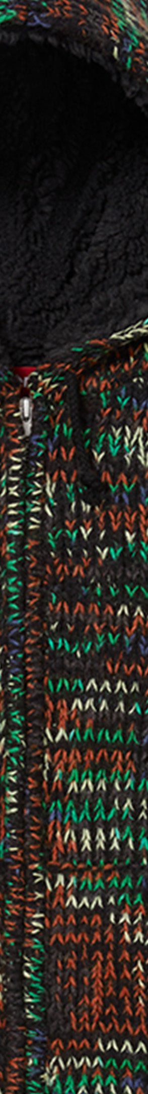 Faux Shearling Lined Zip Up Hooded Sweater