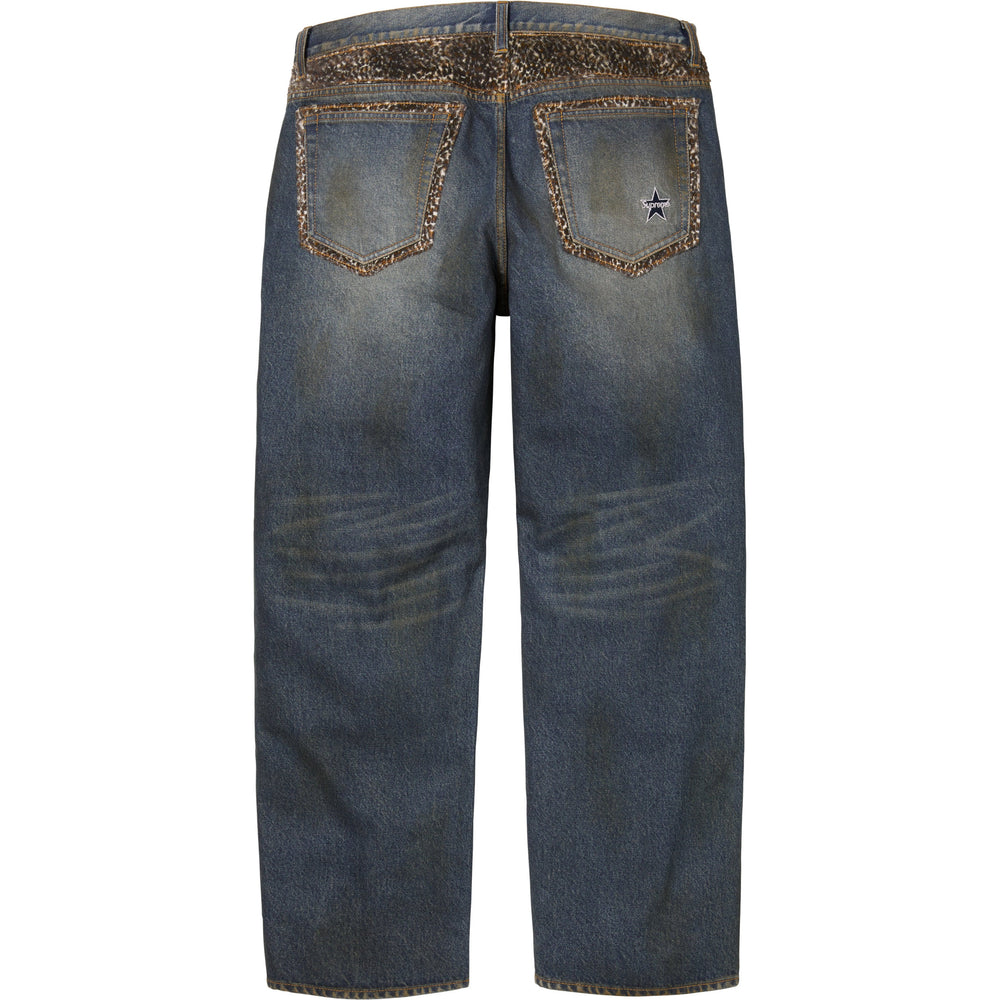 Leopard Faux Fur Loose Fit Jean